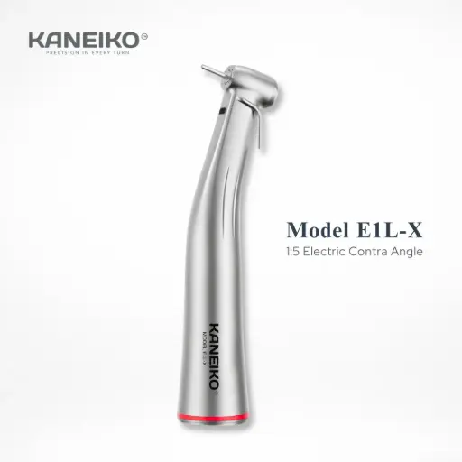 [MODEL E1L-X] KANEIKO 1:5 CONTRA ANGLE SPEED INCREASING EXTERNAL PIPE LINE ELECTRICAL HANDPIECE 1:5 WITH FIBER OPTIC 